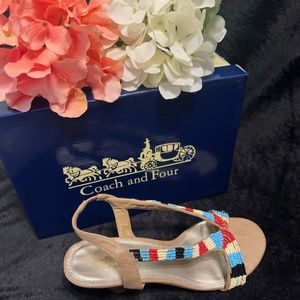 Coach and Four Beatrice Beaded Sandals Size 7.5